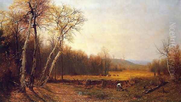 Autumn Oil Painting by Jervis McEntee