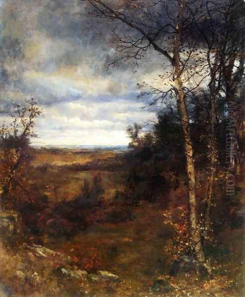 Fall Landscape Oil Painting by Jervis McEntee