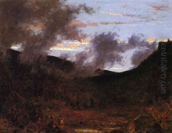 Mist Rising near New Paltz Oil Painting by Jervis McEntee