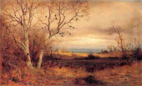 The Lake Oil Painting by Jervis McEntee