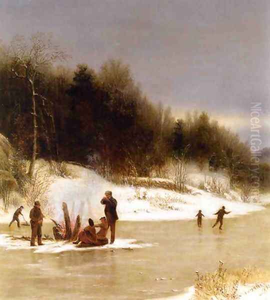 The Skating Party Oil Painting by Jervis McEntee