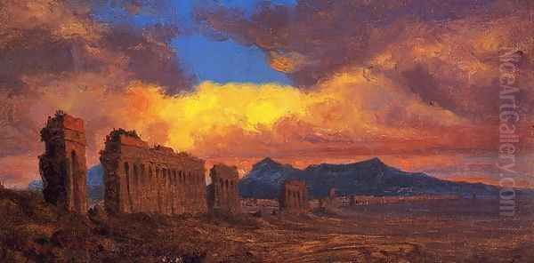 Roman Aqueduct Oil Painting by Jervis McEntee