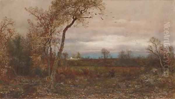 Gathering Firewood Oil Painting by Jervis McEntee