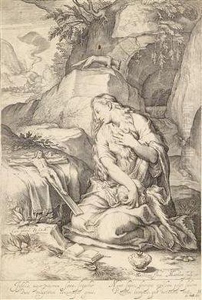 Magdalen Penitent Oil Painting by Hendrick Goltzius