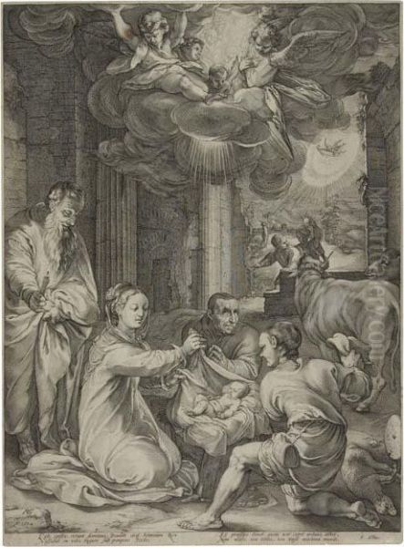 The Adoration Of The Shepherds Oil Painting by Hendrick Goltzius