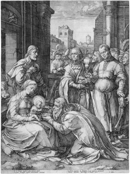 Die Anbetung Der Konige Oil Painting by Hendrick Goltzius