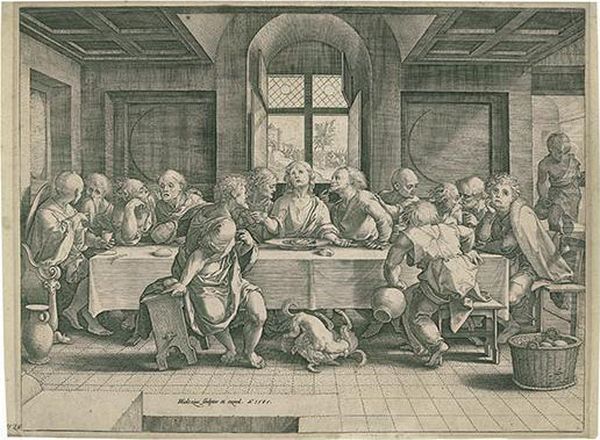 The Last Supper. Oil Painting by Hendrick Goltzius