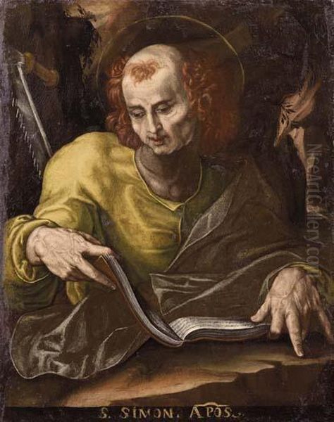 San Simone Leggente Oil Painting by Hendrick Goltzius