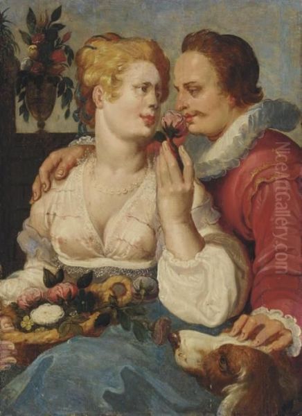 An Allegory Of The Sense Of Smell Oil Painting by Hendrick Goltzius