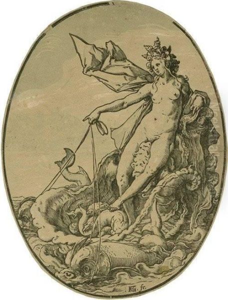 Neptun Und Galatea Oil Painting by Hendrick Goltzius