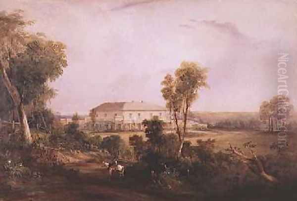 Camden Park House home of John MacArthur 1767-1834 Oil Painting by Conrad Martens