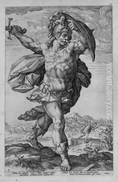 Horatius Cocles Oil Painting by Hendrick Goltzius