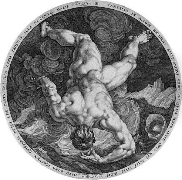 Tantalus Oil Painting by Hendrick Goltzius