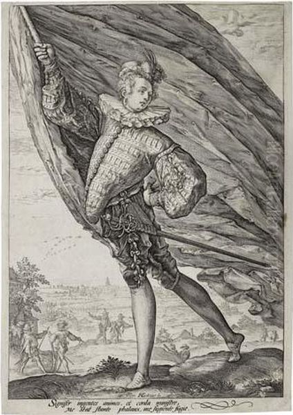 The Great Standard-bearer Oil Painting by Hendrick Goltzius