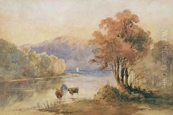 Cattle by River Oil Painting by Conrad Martens