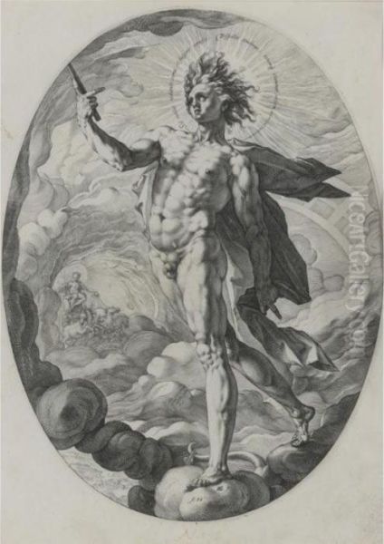 Apollo (bartsch 141; Hollstein 131; Strauss 263) Oil Painting by Hendrick Goltzius