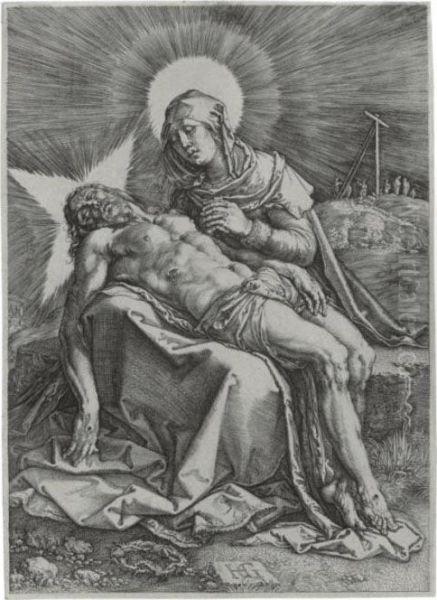 Pieta (hollstein 50; Strauss 331) Oil Painting by Hendrick Goltzius