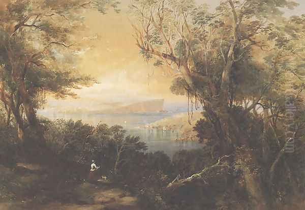 North Head, Sydney Harbour Oil Painting by Conrad Martens