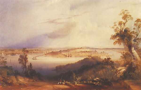 View of Sydney from North Shore Oil Painting by Conrad Martens