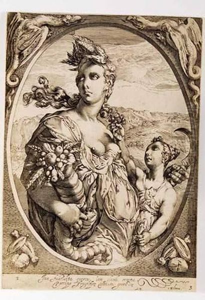 Ceres Oil Painting by Hendrick Goltzius