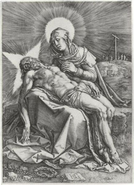 Pieta (holl. 50; S. 331) Oil Painting by Hendrick Goltzius