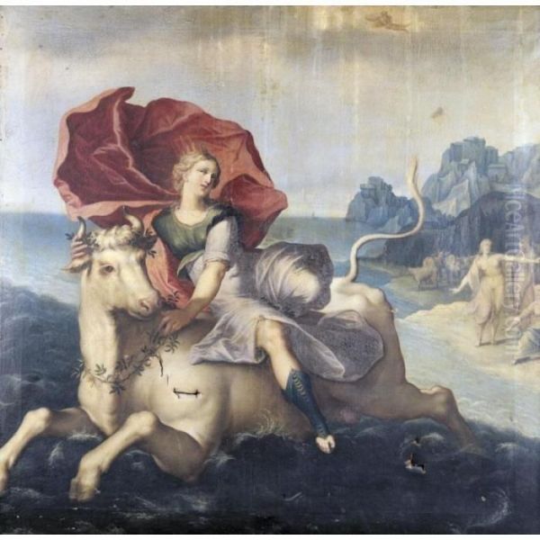 The Rape Of Europa Oil Painting by Hendrick Goltzius