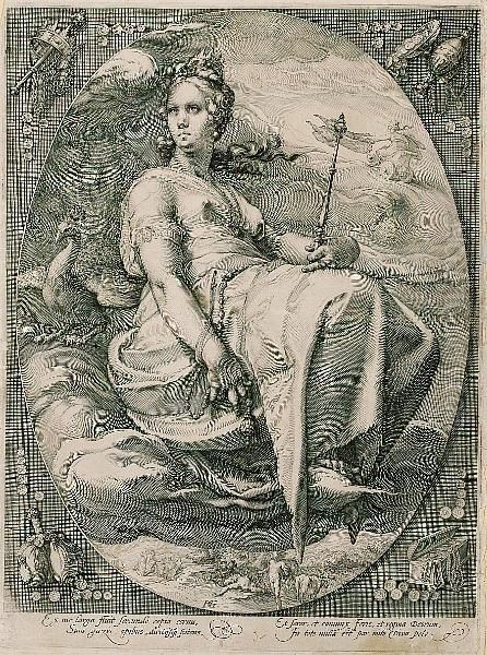 Juno (bartsch 64) Oil Painting by Hendrick Goltzius