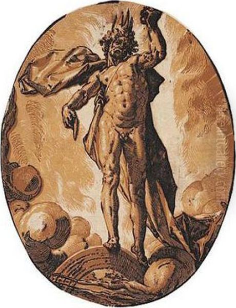 Helios (holl.371; Strauss 419; Bialler 10) Oil Painting by Hendrick Goltzius