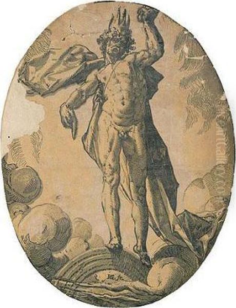 Helios (holl.371; Strauss 419; Bialler 10b) Oil Painting by Hendrick Goltzius