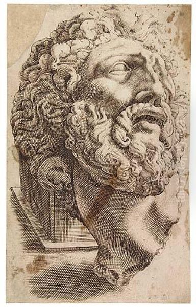 The Head Of Laocoon As A Fragment Oil Painting by Hendrick Goltzius