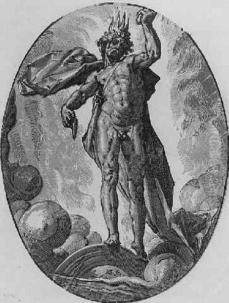 Dies (helios) (holl. 371; S. 419; Bialler 31) Oil Painting by Hendrick Goltzius