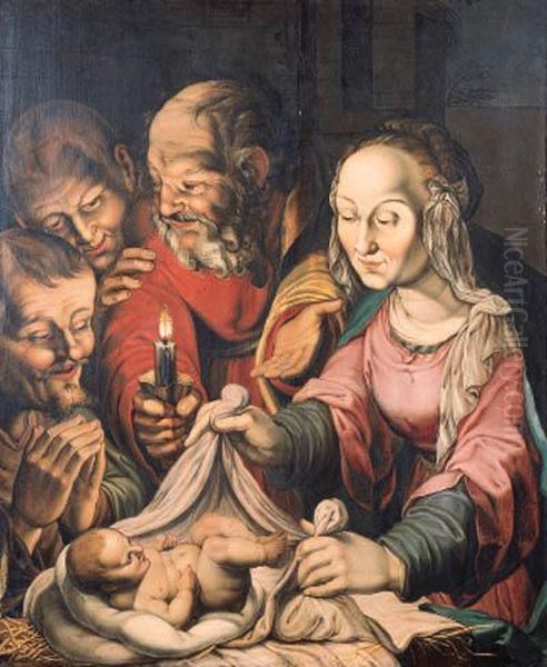 The Adoration Of The Shepherds Oil Painting by Hendrick Goltzius