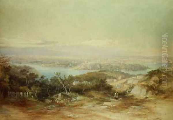 View of Sydney Looking From the North Shore Towards the City Oil Painting by Conrad Martens