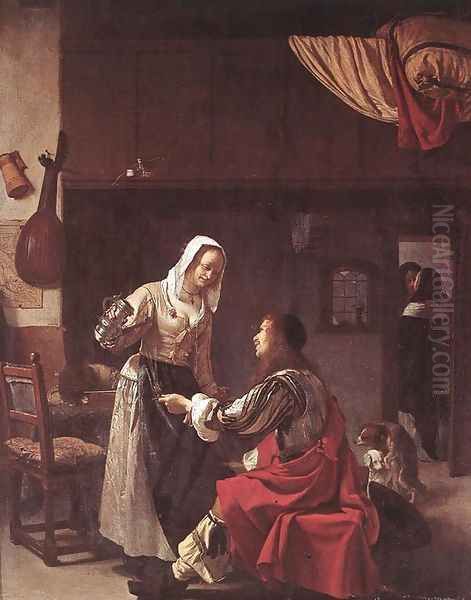 Brothel Scene Oil Painting by Frans van Mieris