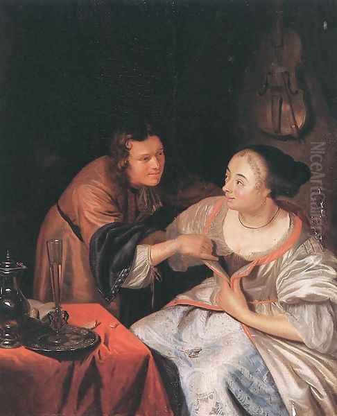 Carousing Couple Oil Painting by Frans van Mieris