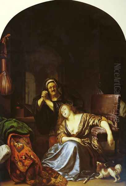 The Death of Lucretia Oil Painting by Frans van Mieris