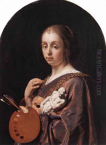 Pictura (an allegory of painting) Oil Painting by Frans van Mieris