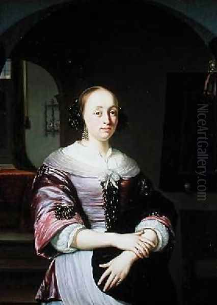 Portrait of a Lady 1673 Oil Painting by Frans van Mieris