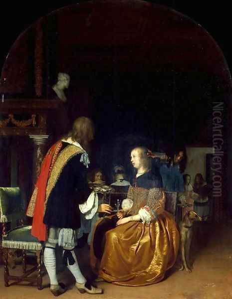 Oyster Eaters Oil Painting by Frans van Mieris