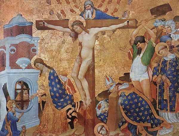 Calvary and the Martyrdom of St Denis 1416 Oil Painting by Jean Malouel