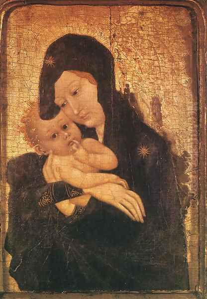 Madonna and Child c. 1410 Oil Painting by Jean Malouel