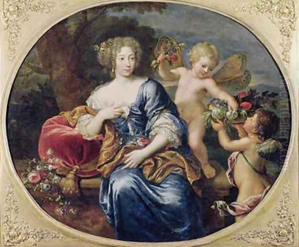 Portrait presumed to be Francoise-Athenais de Rochechouart de Mortemart 1640-1707 Marquise de Montespan Oil Painting by Pierre Mignard