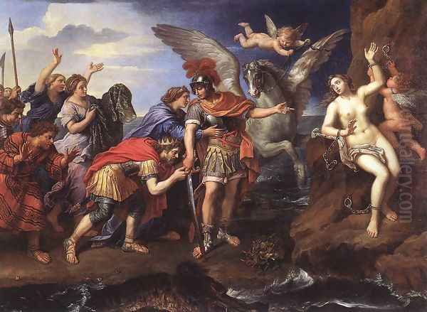 Perseus and Andromeda 1679 Oil Painting by Pierre Mignard