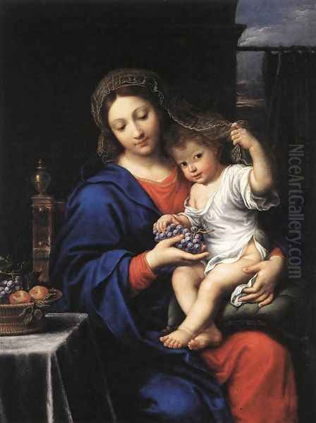 The Virgin of the Grapes 1640s Oil Painting by Pierre Mignard