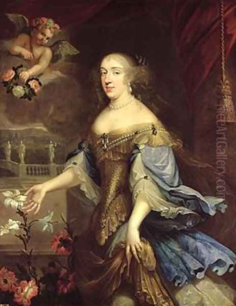 Anne-Marie-Louise dOrleans 1627-93 Duchess of Montpensier after 1662 Oil Painting by Pierre Mignard