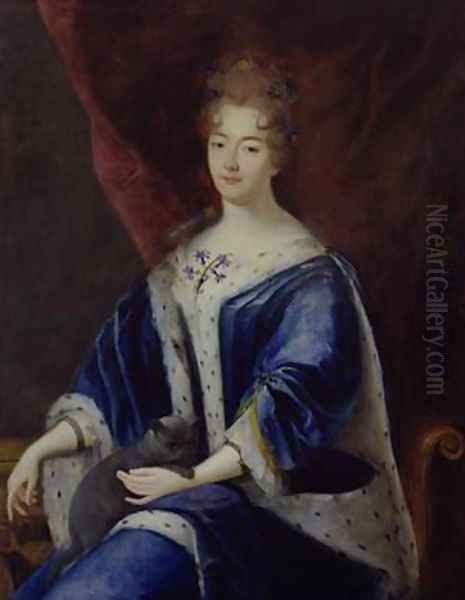 Portrait of Paule-Francoise Marguerite de Gondy Duchess of Lesdiguieres Oil Painting by Pierre Mignard