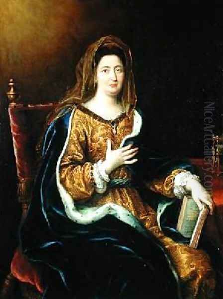 Portrait of Francoise dAubigne 1635-1719 Marquise de Maintenon 1694 Oil Painting by Pierre Mignard