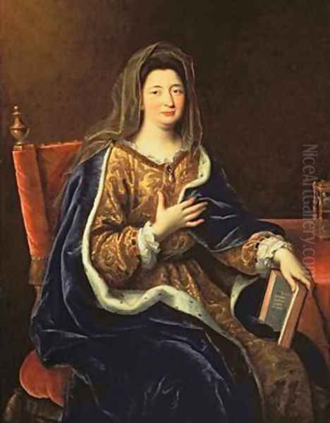 Portrait of Francoise dAubigne 1635-1719 the Marquise of Maintenon Oil Painting by Pierre Mignard