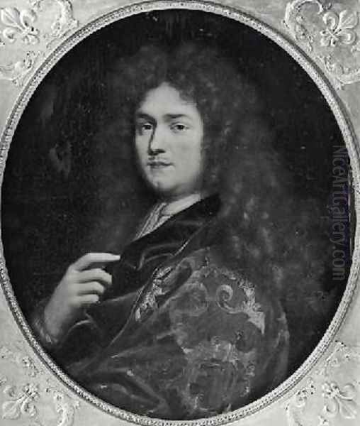 Portrait of Jean-Baptiste Colbert 1651-90 Marquis de Seignelay Oil Painting by Pierre Mignard