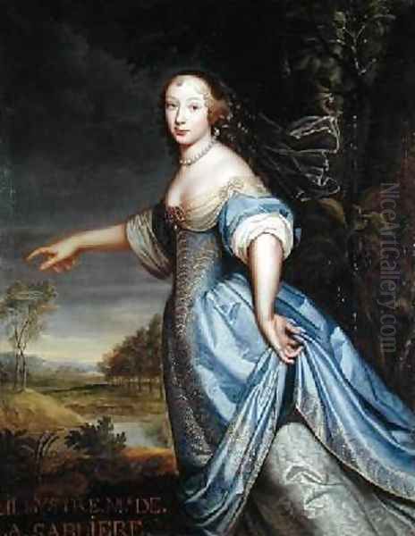 Portrait of Madame de la Sabliere Oil Painting by Pierre Mignard